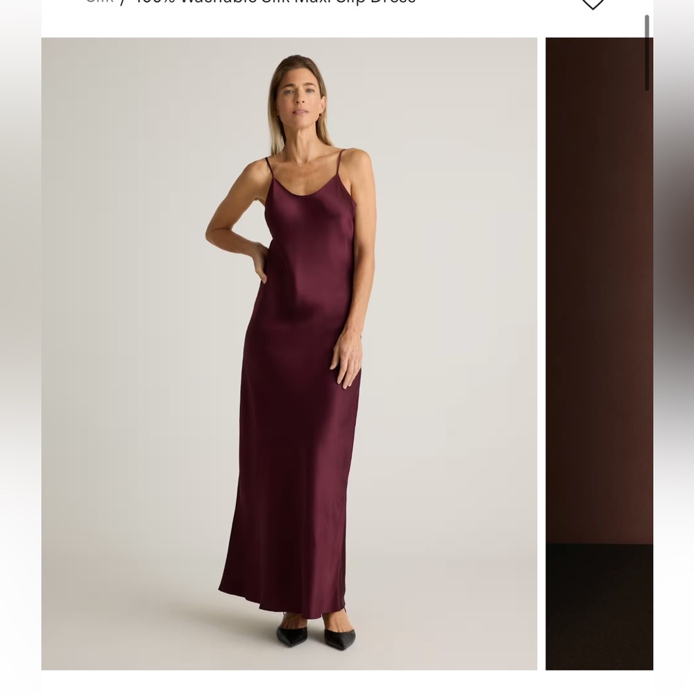 Quince Burgundy Silk Maxi Dress